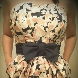 Strapless Dress with Black Belt